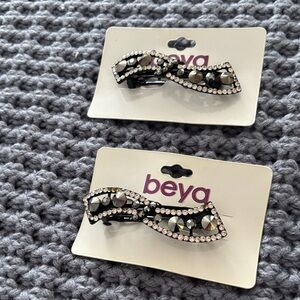 Black and Silver hair clips